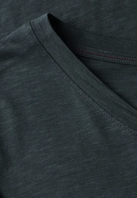 Basic V-Neck T-Shirt slate khaki