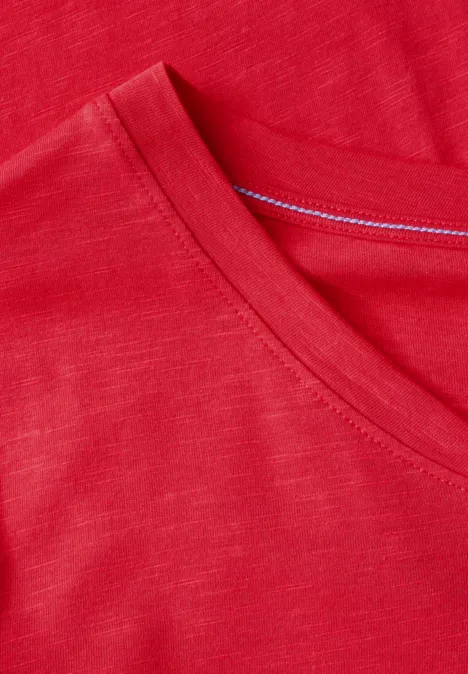 Basic V-Neck T-Shirt glazed apple red