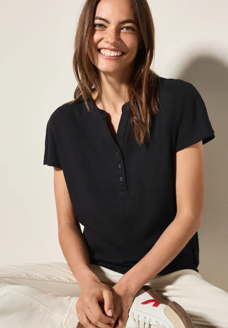 Shirt im Tunika-Look Black