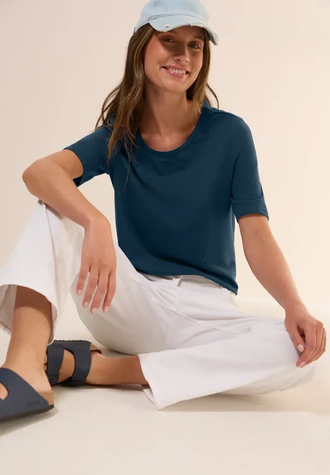Basic T-Shirt dark petrol blue