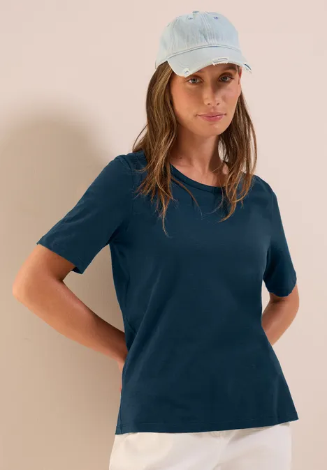 Basic T-Shirt dark petrol blue