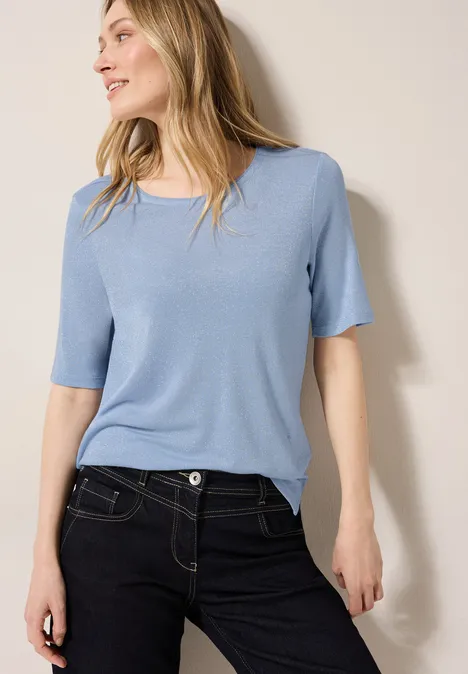 Glitzerndes T-Shirt pastel blue