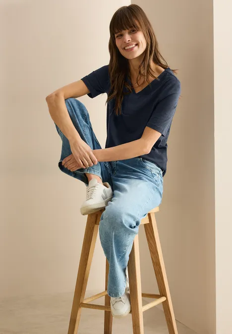 T-Shirt im Tunika-Look universal blue