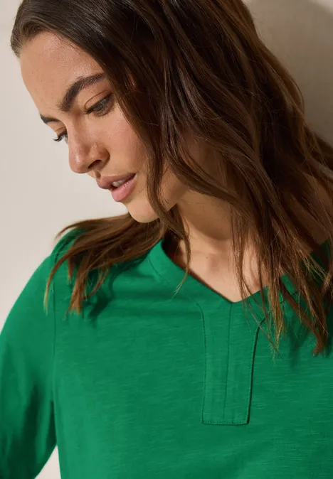 Shirt in tuniek-look garden green