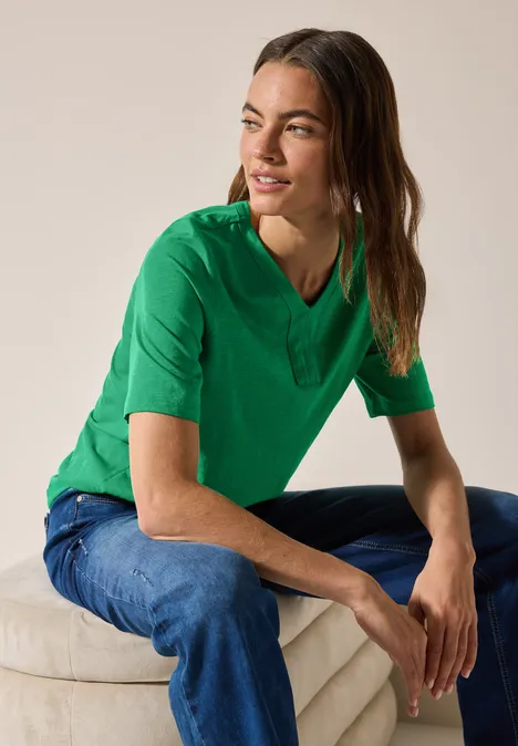 Shirt in tuniek-look garden green