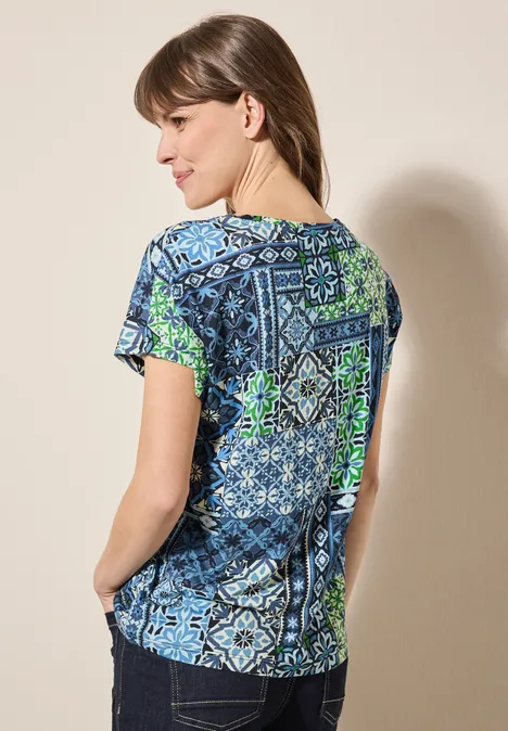 T-Shirt mit Muster universal blue