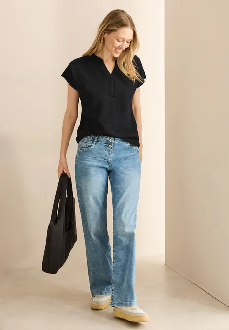 T-Shirt im Tunika-Look Black
