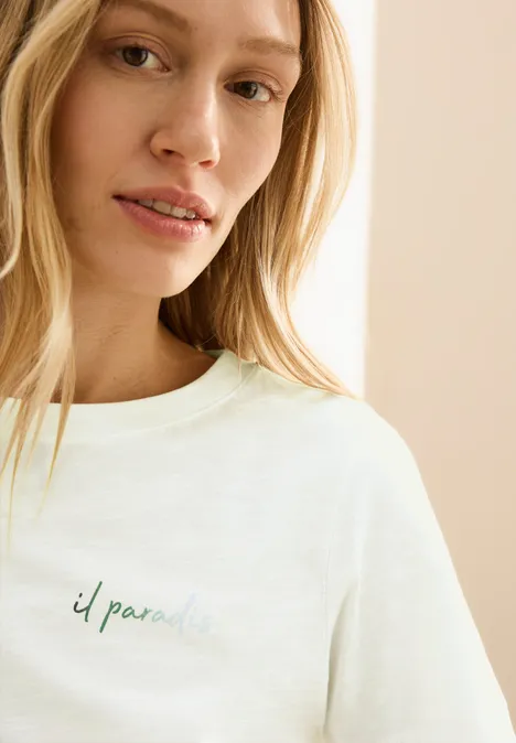 T-Shirt mit Print-Detail vanilla white