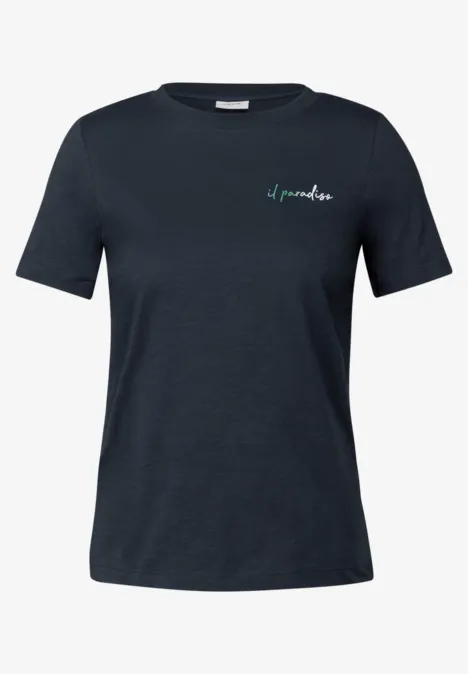 T-Shirt mit Print-Detail universal blue