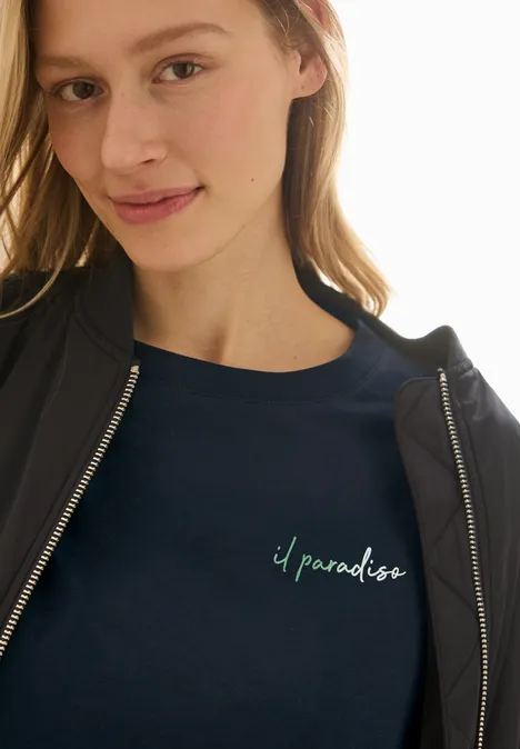 T-Shirt mit Print-Detail universal blue
