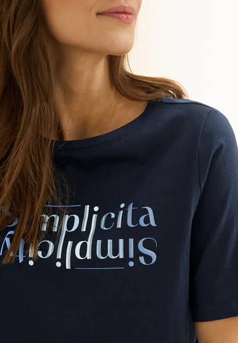 T-Shirt mit Wording universal blue