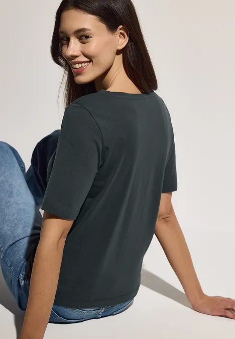 T-Shirt mit Wording slate khaki
