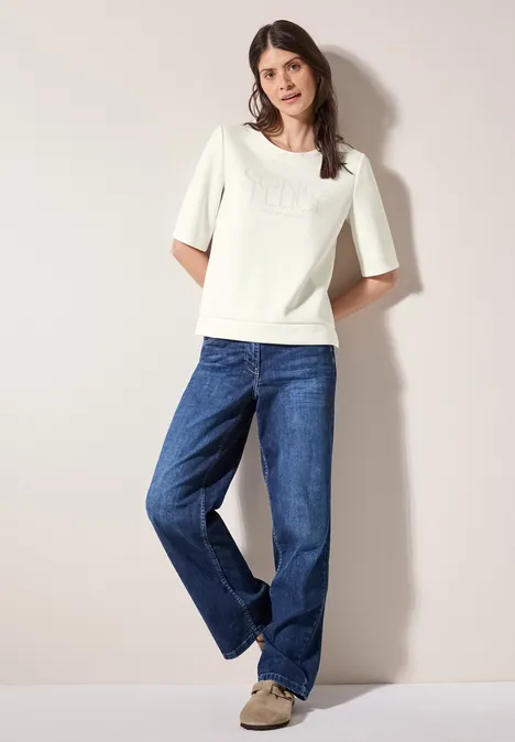 T-Shirt mit Wording vanilla white