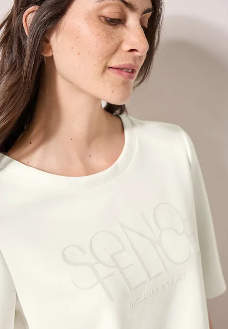 T-Shirt mit Wording vanilla white