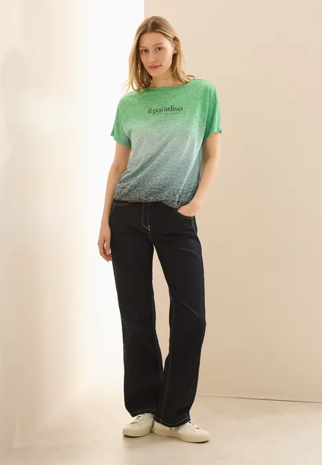 T-Shirt mit Farbverlauf cool salvia green