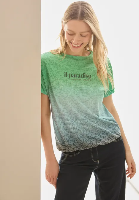 T-Shirt mit Farbverlauf cool salvia green