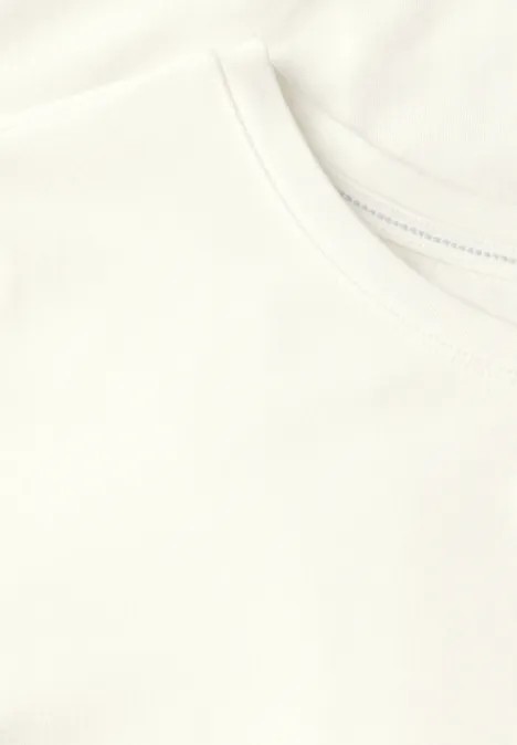 Basic Rundhals T-Shirt vanilla white