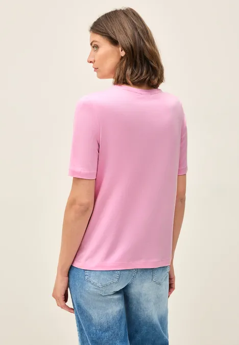 Basic Rundhals T-Shirt cherry blossom pink