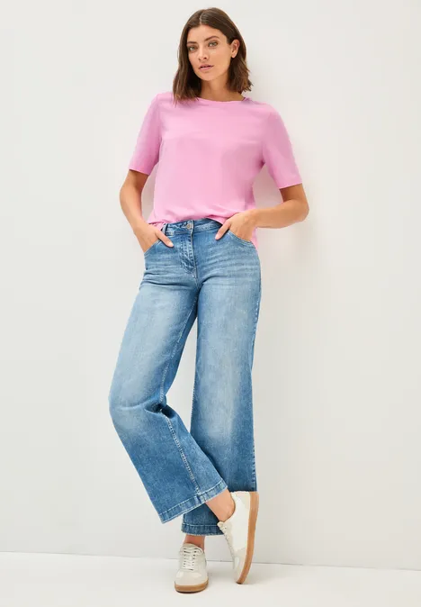 Basic Rundhals T-Shirt cherry blossom pink