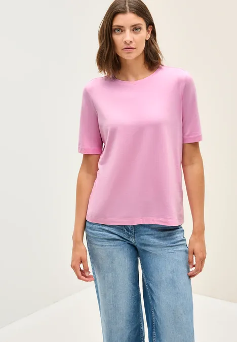 Basic Rundhals T-Shirt cherry blossom pink