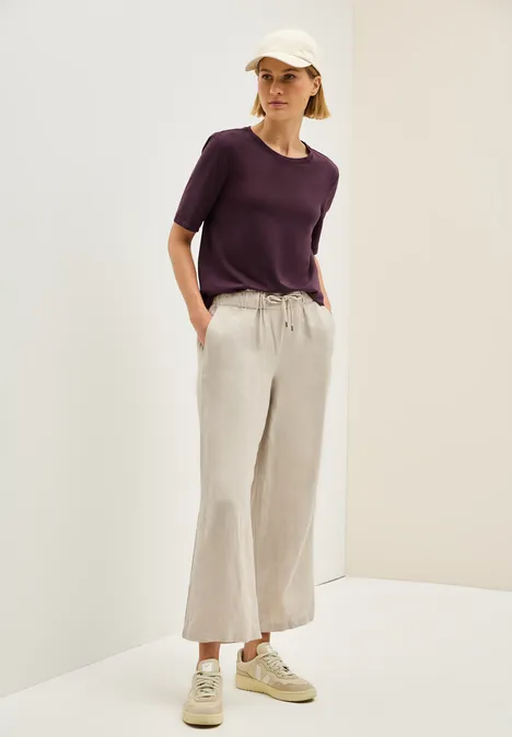 Basic Rundhals T-Shirt mulberry red