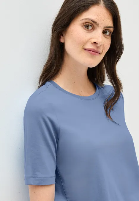 Basic Rundhals T-Shirt deep pastel blue