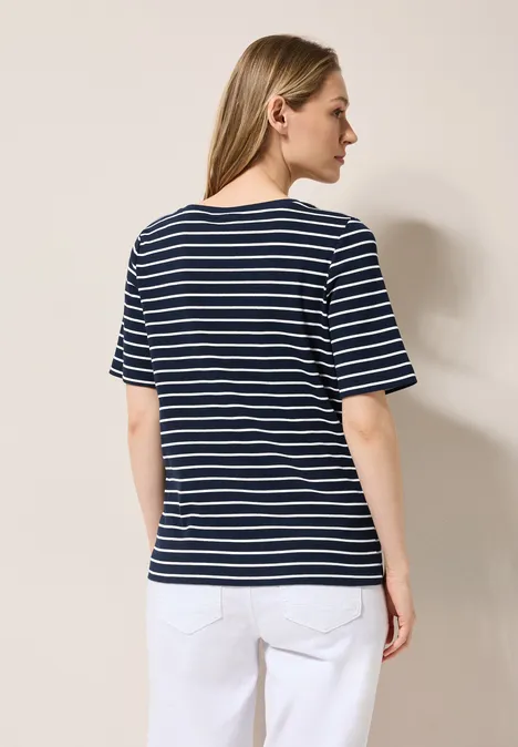 Gestreiftes T-Shirt universal blue