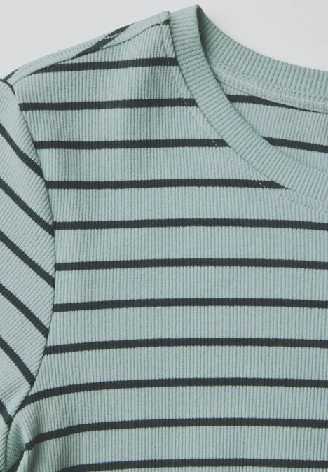 Gestreiftes T-Shirt cool salvia green