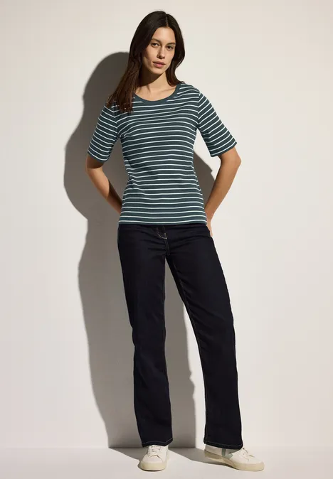 Gestreiftes T-Shirt slate khaki