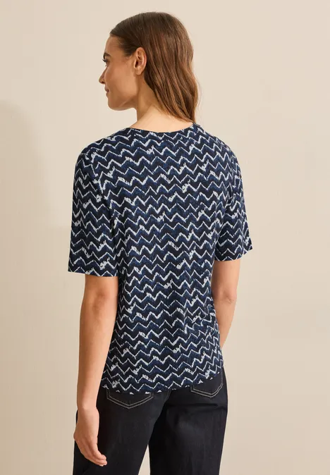 T-Shirt mit Minimal Print universal blue
