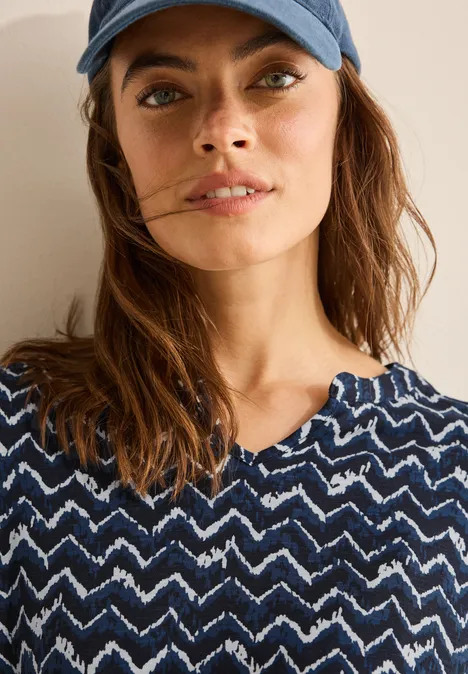 T-Shirt mit Minimal Print universal blue