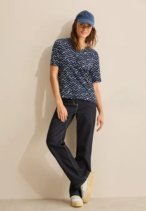 T-Shirt mit Minimal Print universal blue