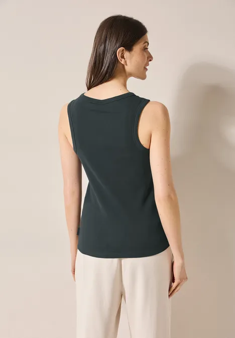 Basic Top mit Rippstruktur slate khaki Basic Top mit Rippstruktur slate khaki