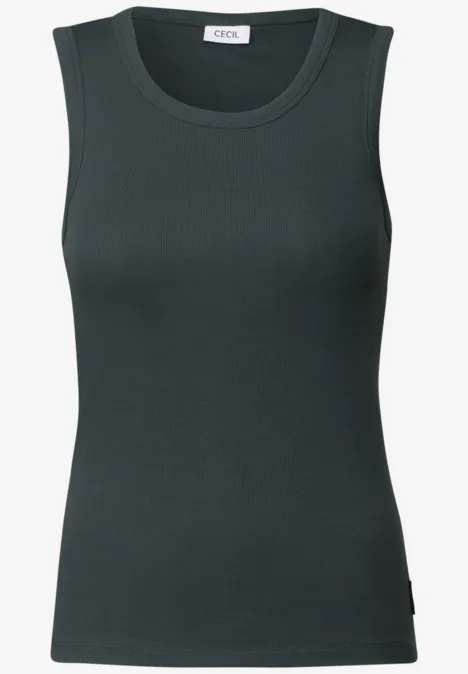 Basic Top mit Rippstruktur slate khaki Basic Top mit Rippstruktur slate khaki