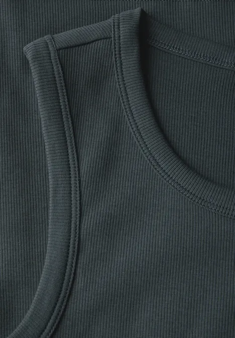 Basic Top mit Rippstruktur slate khaki Basic Top mit Rippstruktur slate khaki