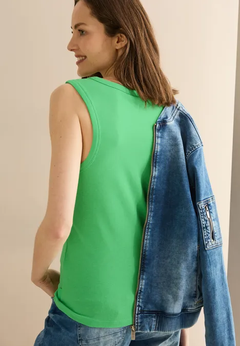 Basic Top mit Rippstruktur iced neon green