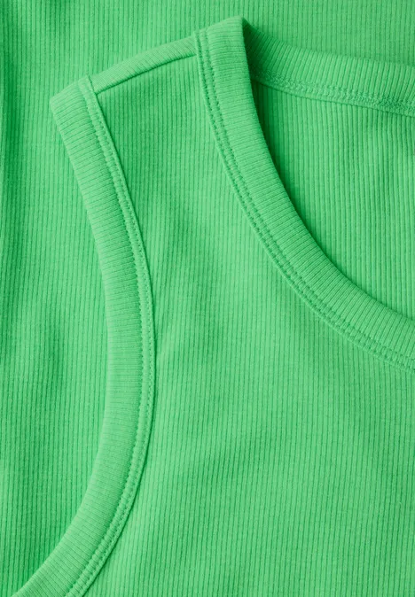 Basic Top mit Rippstruktur iced neon green