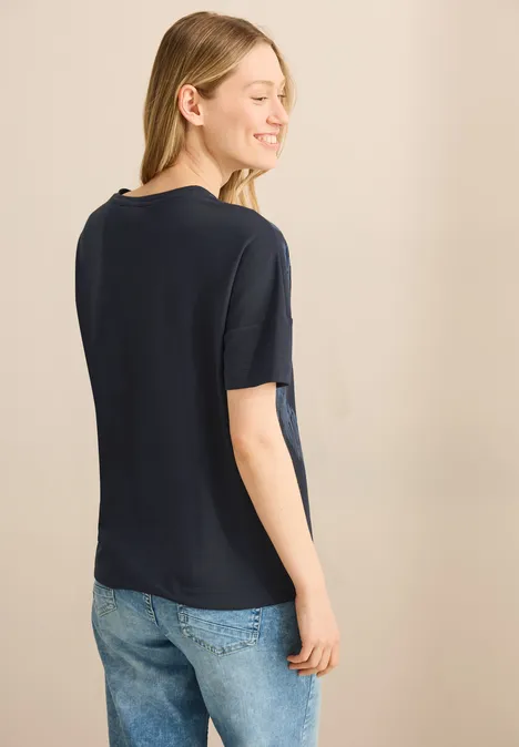 Print-Shirt mit Wording universal blue