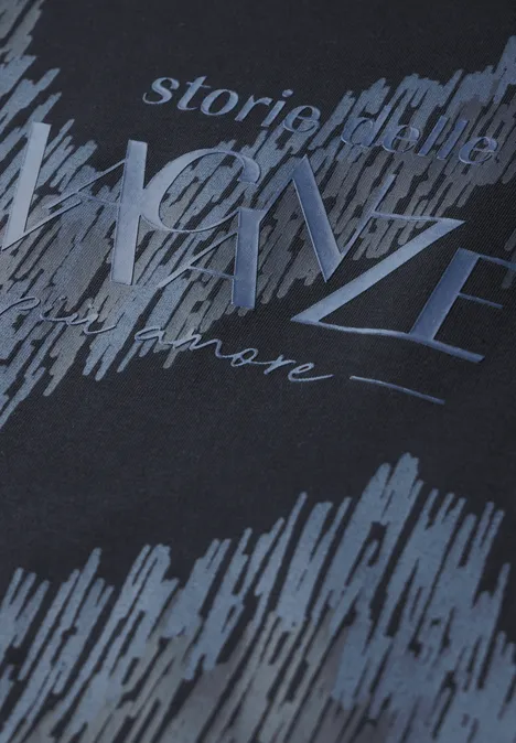 Print-Shirt mit Wording universal blue