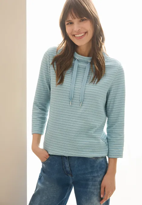 Two-Tone Strukturshirt cool salvia green
