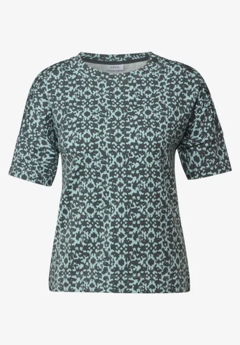 T-Shirt mit Knopfdetail cool salvia green