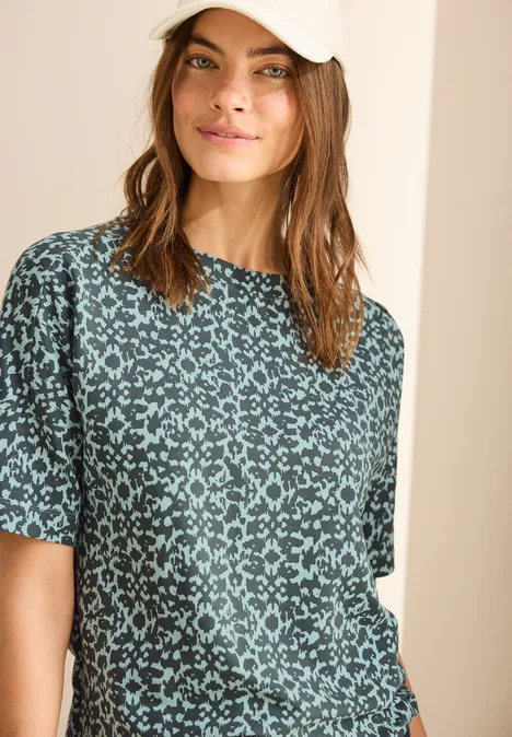 T-Shirt mit Knopfdetail cool salvia green