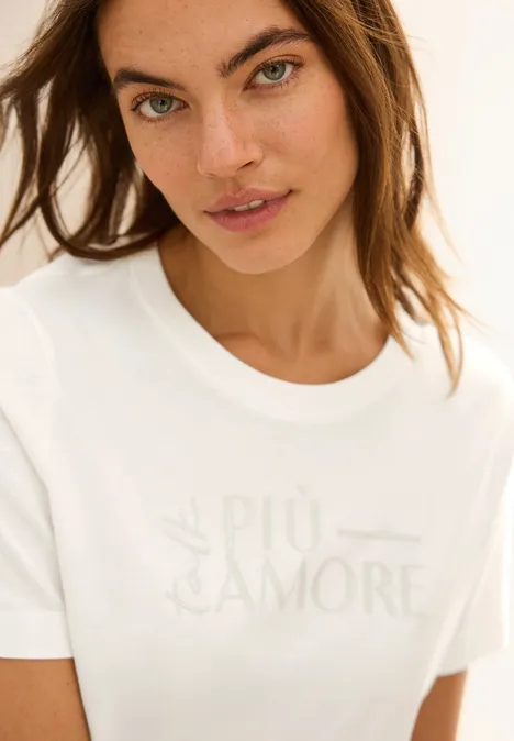 T-Shirt mit Wording vanilla white