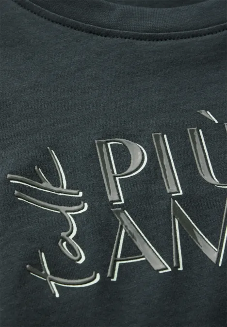 T-Shirt mit Wording slate khaki