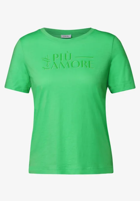 Shirt met tekst iced neon green