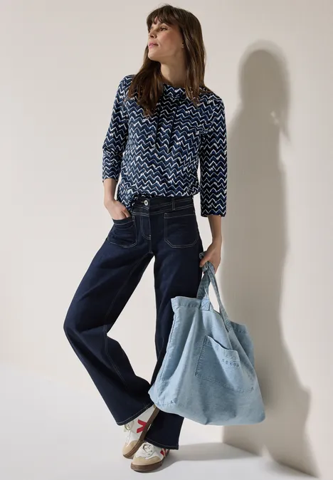Shirt mit Minimal Print universal blue