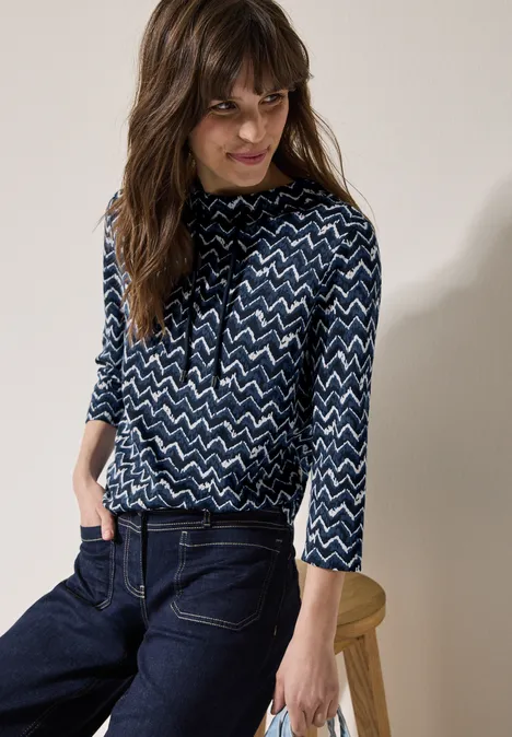 Shirt mit Minimal Print universal blue