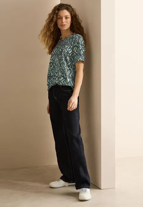 Shirt mit Ornamentmuster slate khaki
