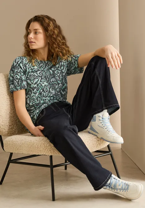 Shirt mit Ornamentmuster slate khaki