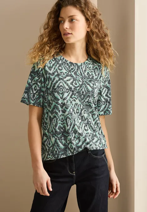 Shirt mit Ornamentmuster slate khaki